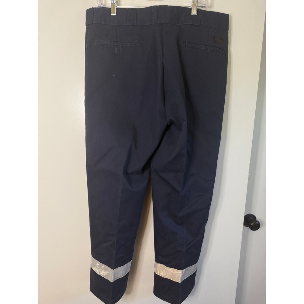 Men's Dickies 874 Original Fit Dark Navy Blue Safety Stripe Pants 38x30